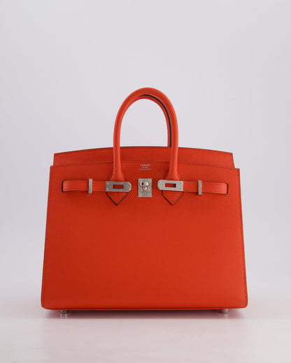 *HOT* Hermès Birkin 25 Sellier Bag in Capucine Epsom Leather with Palladium Hardware