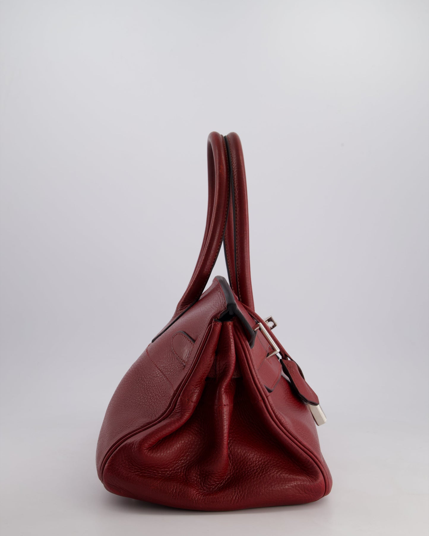 *COLLECTORS* Hermes Shoulder Birkin JPG Bag in Rouge H Clemence Leather with Palladium Hardware