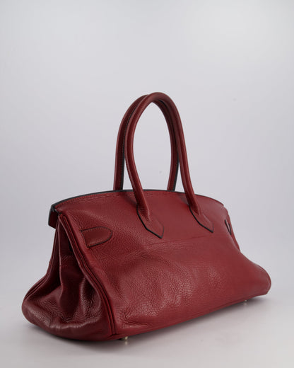*COLLECTORS* Hermes Shoulder Birkin JPG Bag in Rouge H Clemence Leather with Palladium Hardware