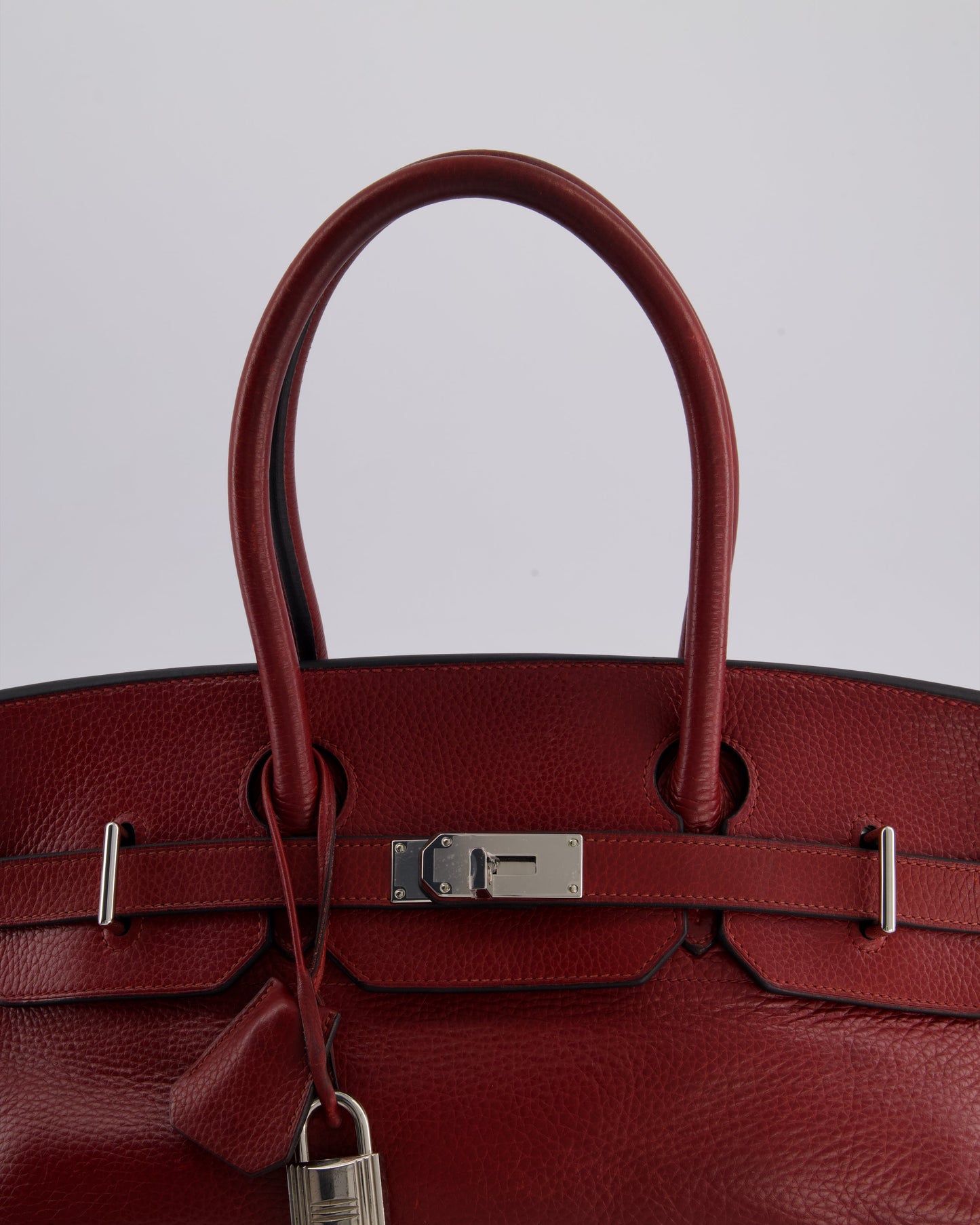 *COLLECTORS* Hermes Shoulder Birkin JPG Bag in Rouge H Clemence Leather with Palladium Hardware
