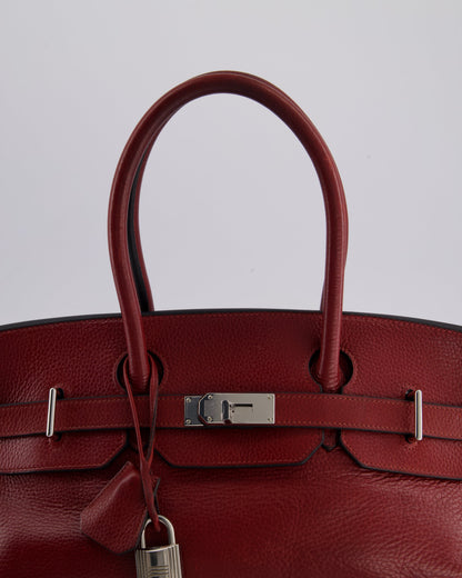*COLLECTORS* Hermes Shoulder Birkin JPG Bag in Rouge H Clemence Leather with Palladium Hardware