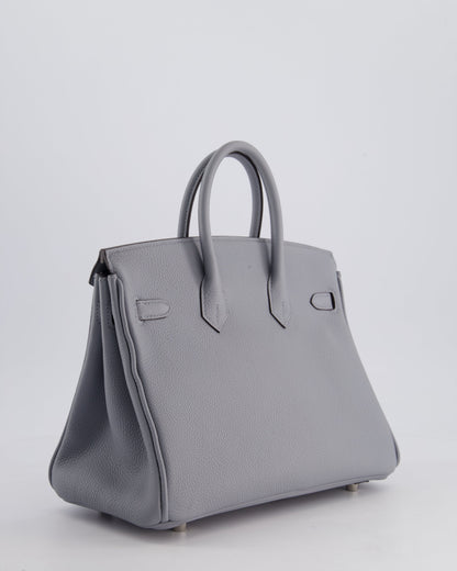 *NEW COLOUR* Hermès Birkin 25cm Retourne Bag in Gris Togo Leather with Palladium Hardware