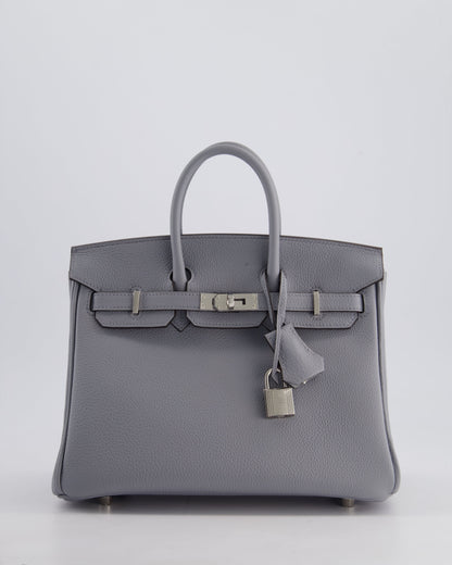*NEW COLOUR* Hermès Birkin 25cm Retourne Bag in Gris Togo Leather with Palladium Hardware