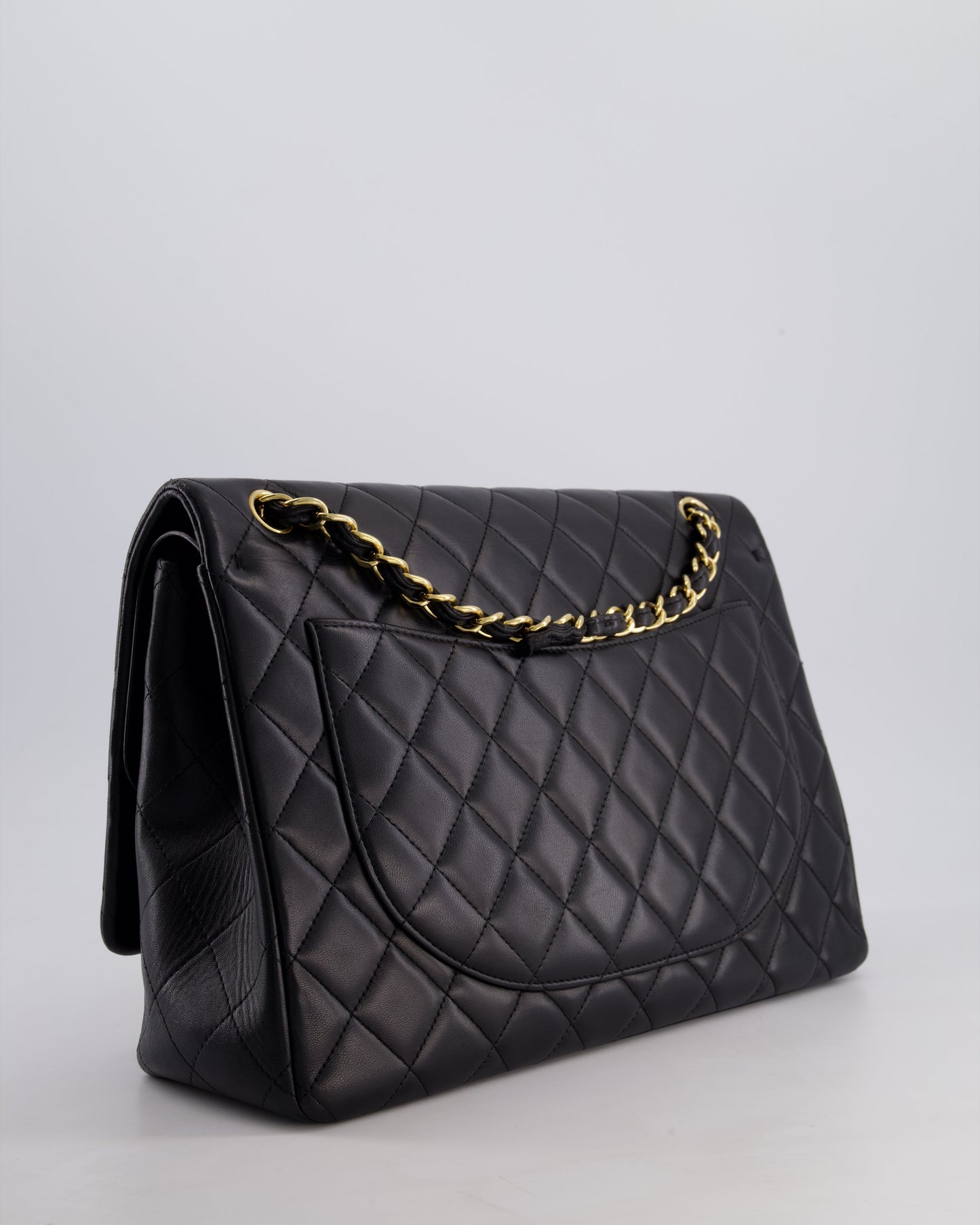 *FIRE PRICE* Chanel Black Maxi Classic Double Flap Bag in Lambskin Leather with Gold Hardware RRP £10,060