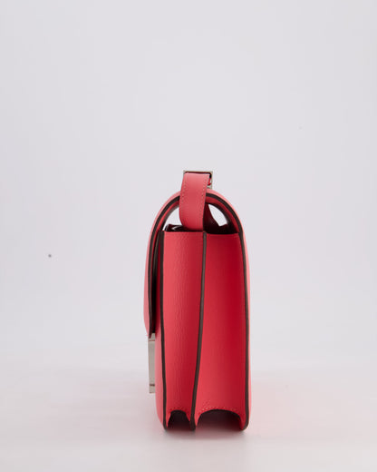 *HOT* Hermès Constance 24cm Bag in Rose Azalee Evercolour Leather with Palladium Hardware
