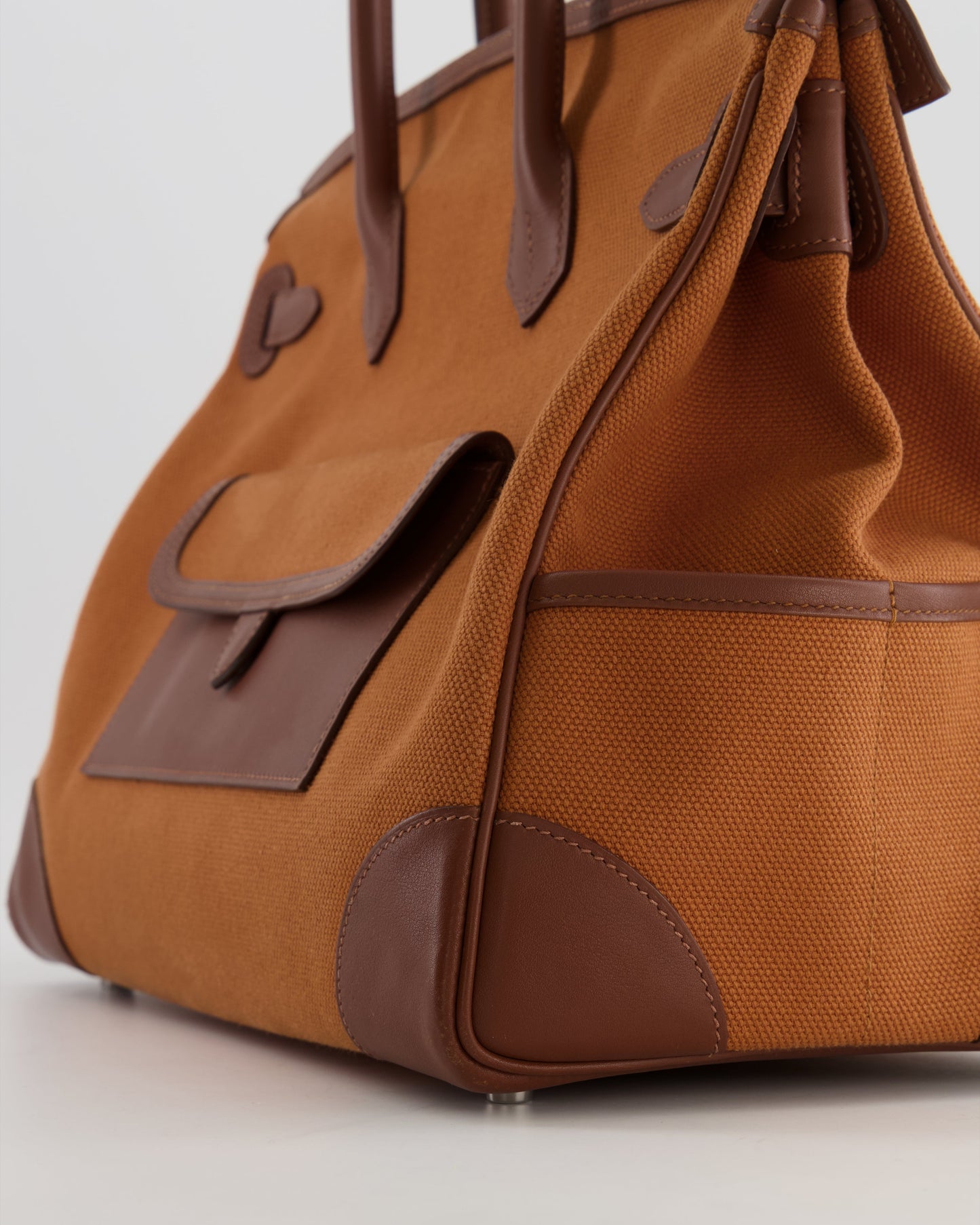 *RARE* Hermès Birkin Cargo 35cm Bag in Marron d'Inde Canvas and Swift Leather with Palladium Hardware