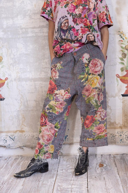 Appliqué Flower Miner Pants