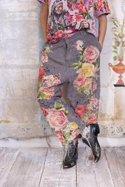 Appliqué Flower Miner Pants