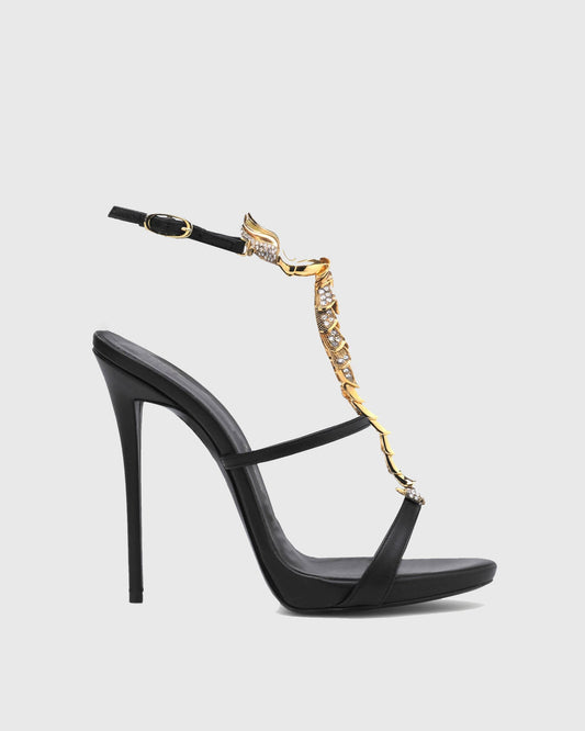 Pia Rhinestone Scorpion Strap Sandals