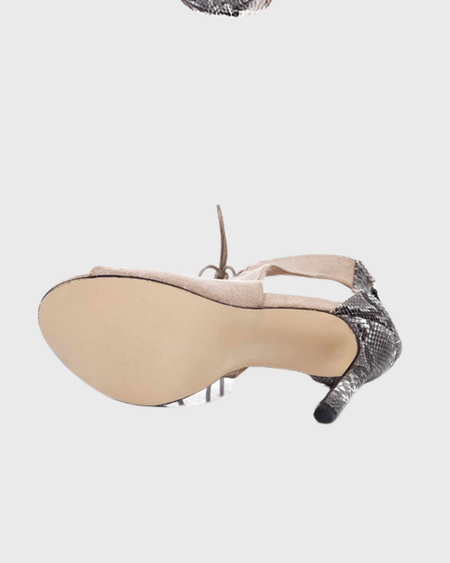 Poppy Snake Print Splicing Lace Up Heels