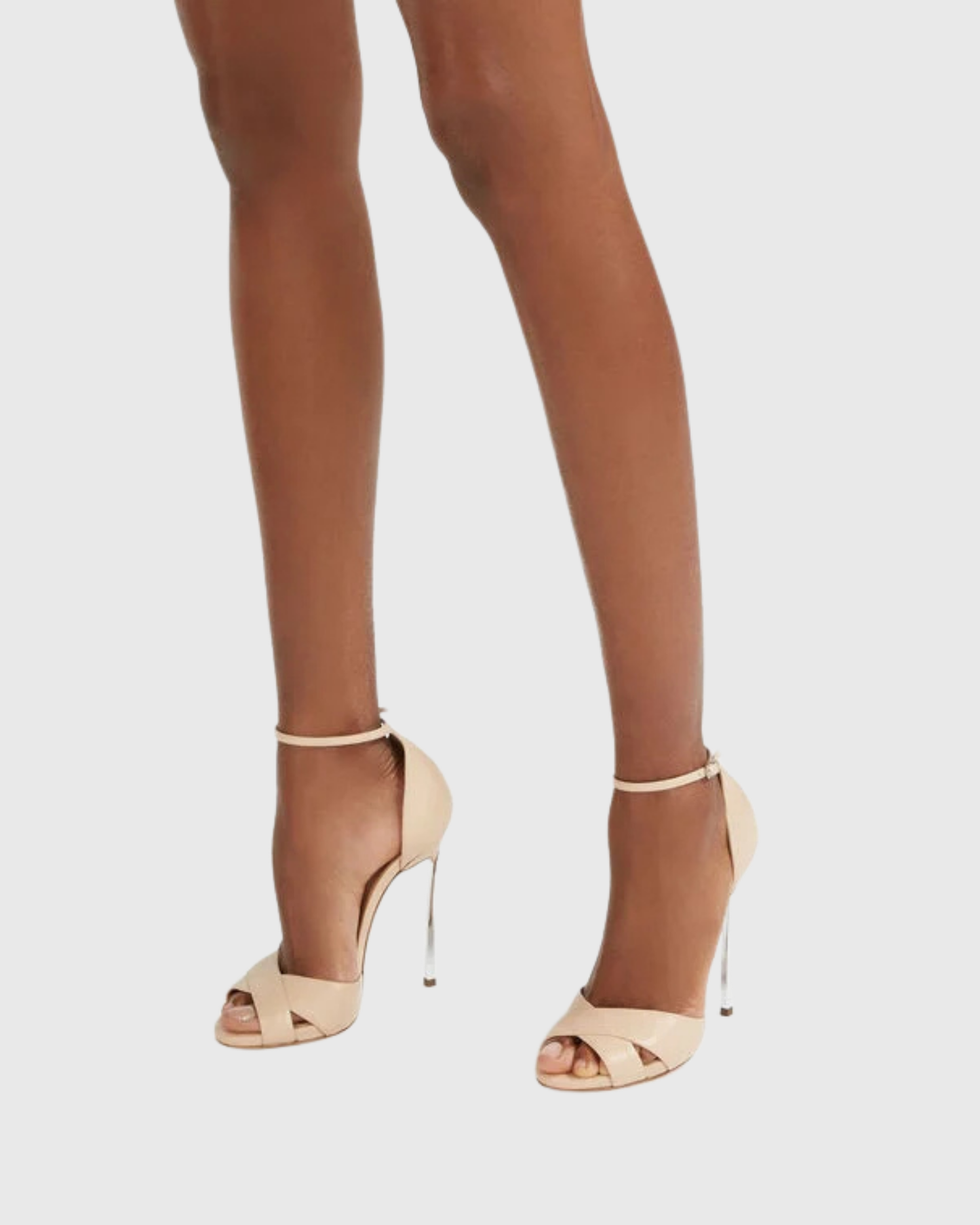 Raven Cross Leather Splicing Metal Heels