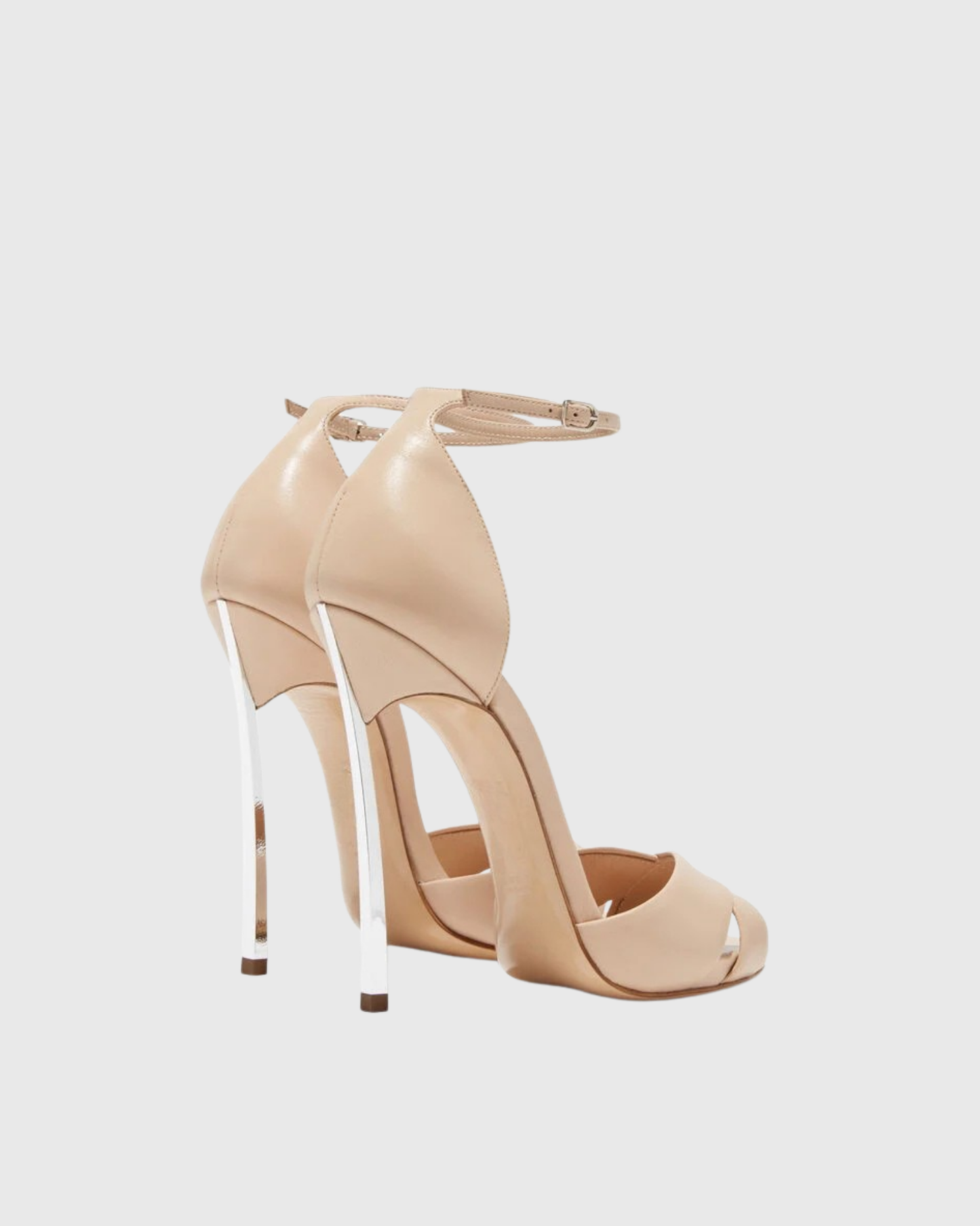 Raven Cross Leather Splicing Metal Heels
