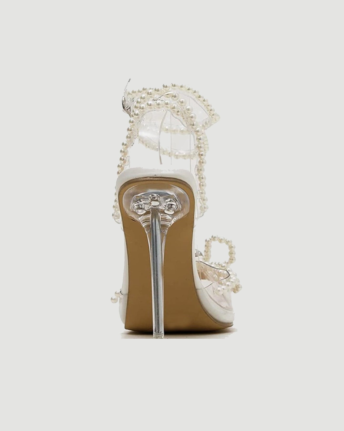 Rina Pearl Chain Embellished PVC Strap Pumps