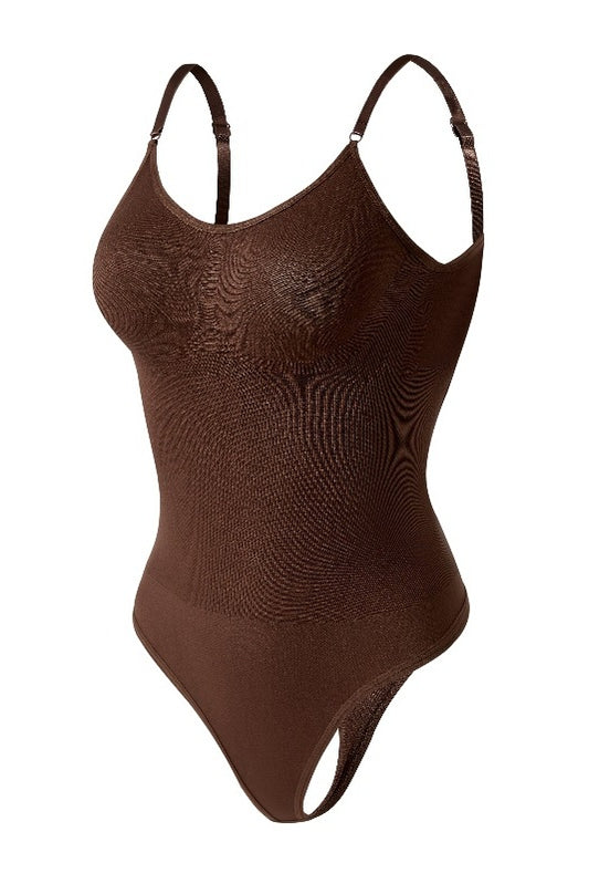 Backless Thong Shaping Bodysuit with Spaghetti Straps