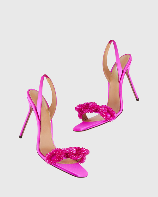Salem Chain Slingback Sandals In Pink