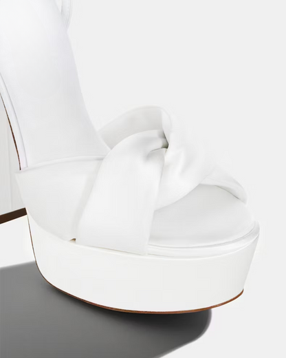 Satu Knot Platform Sandals In White