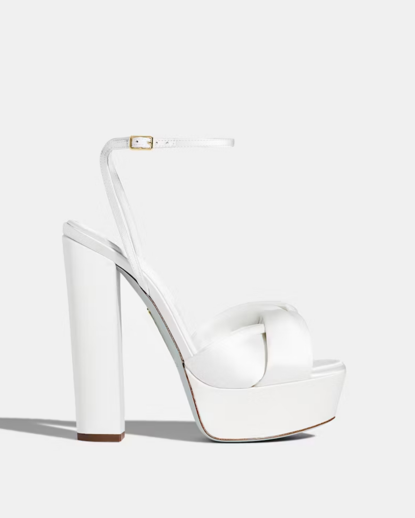 Satu Knot Platform Sandals In White