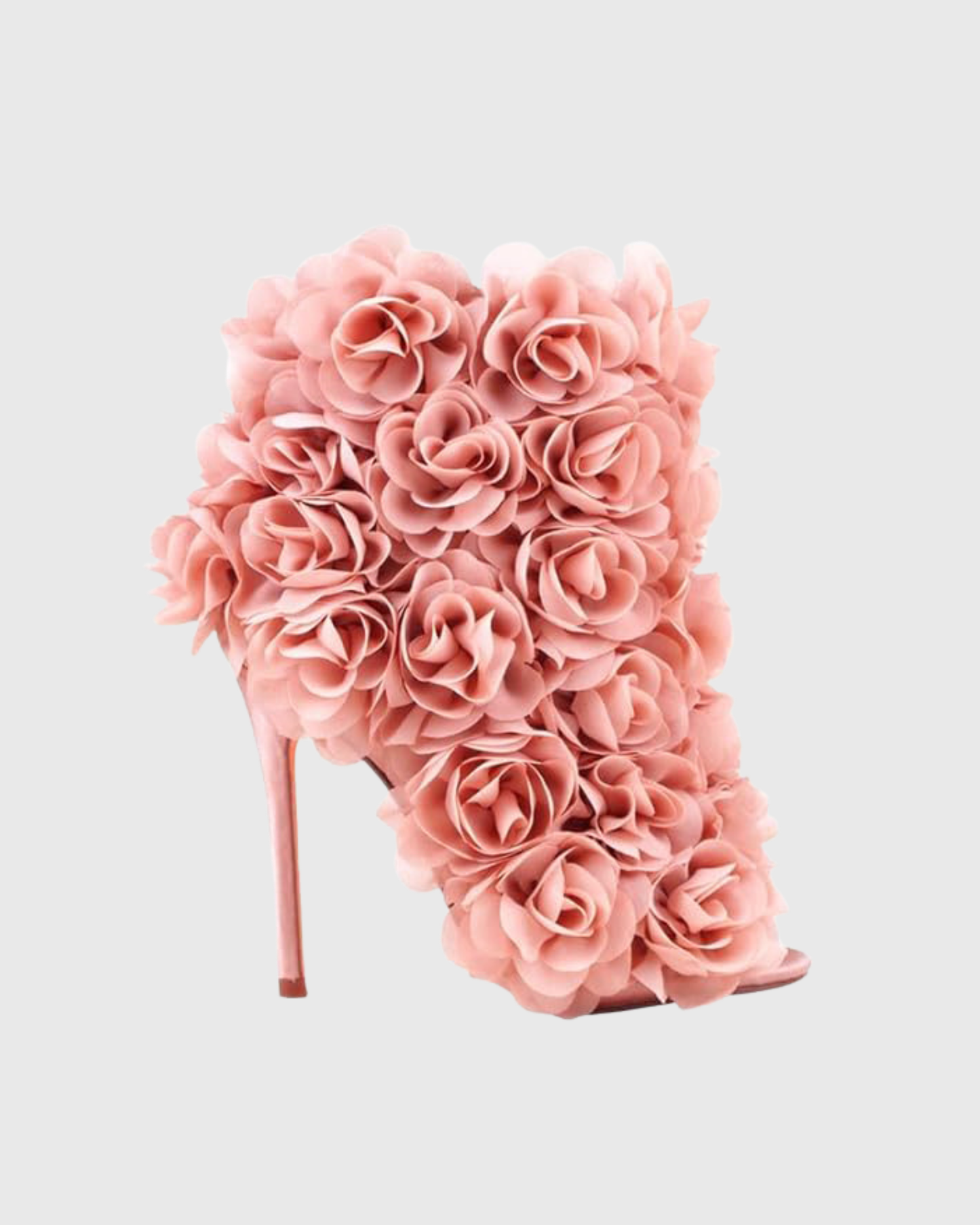 Seia 3D Rose Embellished Heels In Pink