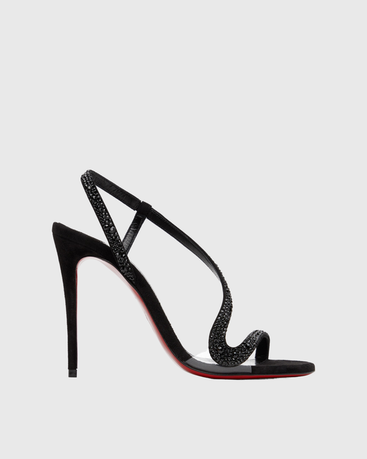 Sence Rhinestone Strap Sandals In Black