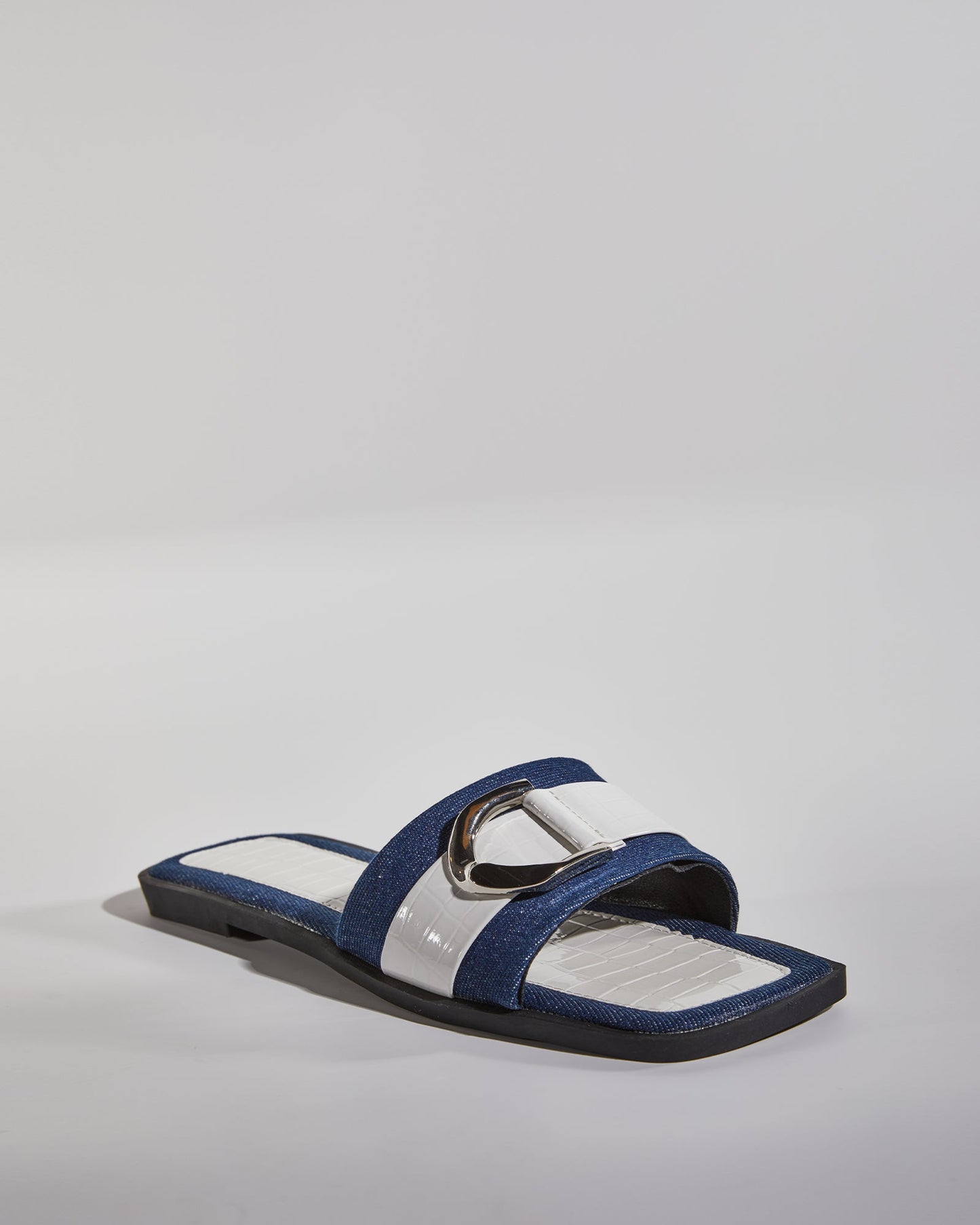 Sky Buckle Two Tone Slippers