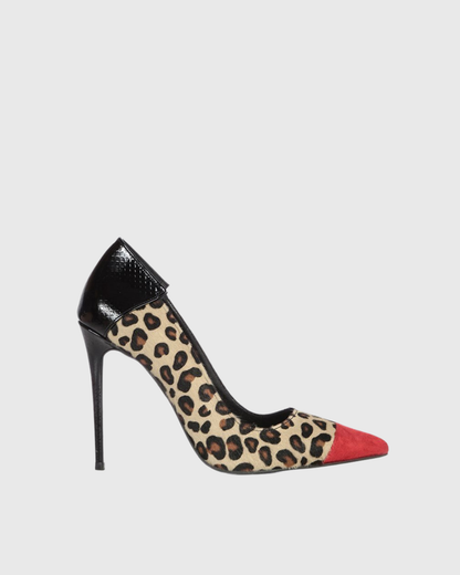Skye Leopard Print Colorblock Panel Pumps