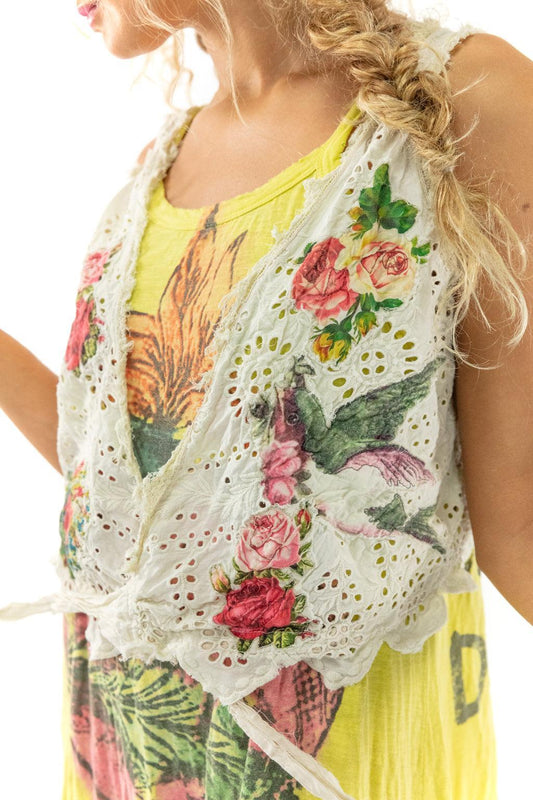 Eyelet Appliqué Faustine Wrap Tank