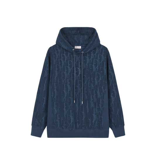 DIOR OBLIQUE RELAXED FIT HOODED SWEATSHIRT NAVY BLUE 113J631A0684 C540