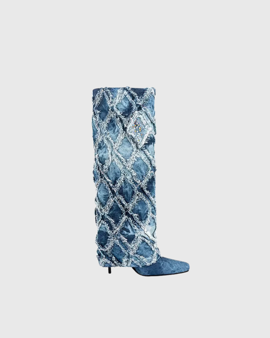 Uma Diamond Lattice Cowboy Boots