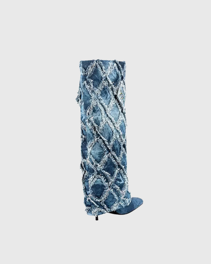 Uma Diamond Lattice Cowboy Boots