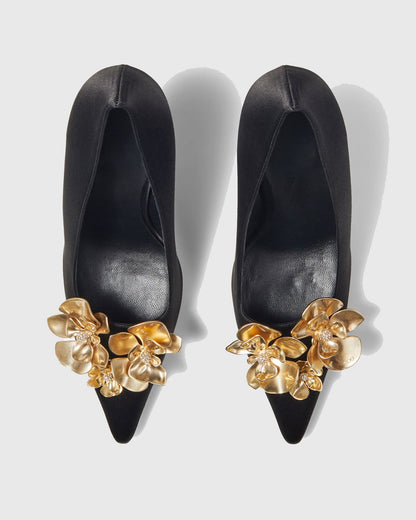 Vail Plated Gold Flower Pumps