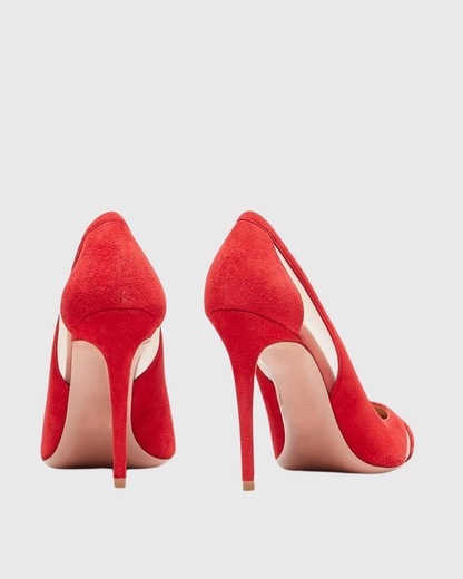Varda Mesh Panel Pumps In Red