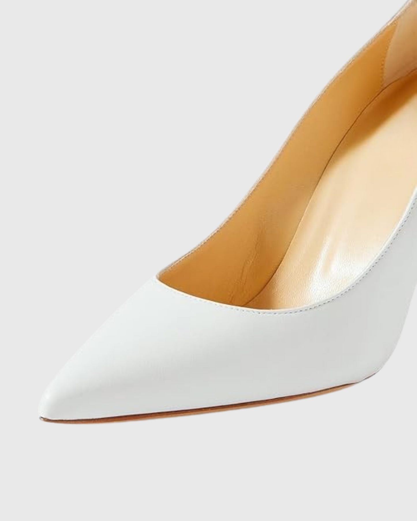 Venice Flower Heel Leather Pumps In White