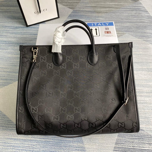 gg Off The Grid Tote Bag Black gg Nylon For Women  17in/43cm gg 630353 H9HAN 1000