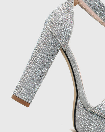 Xiu Rhinestone Strap Platform Sandals