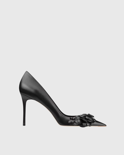 Yasmin All Black Flower Pumps