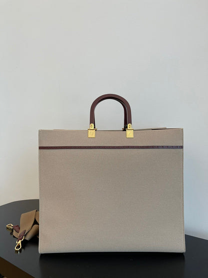 FI Sunshine Large Tote Bag Beige For Women, Handbags, Shoulder Bags 15.7in/40cm FF 8BH372