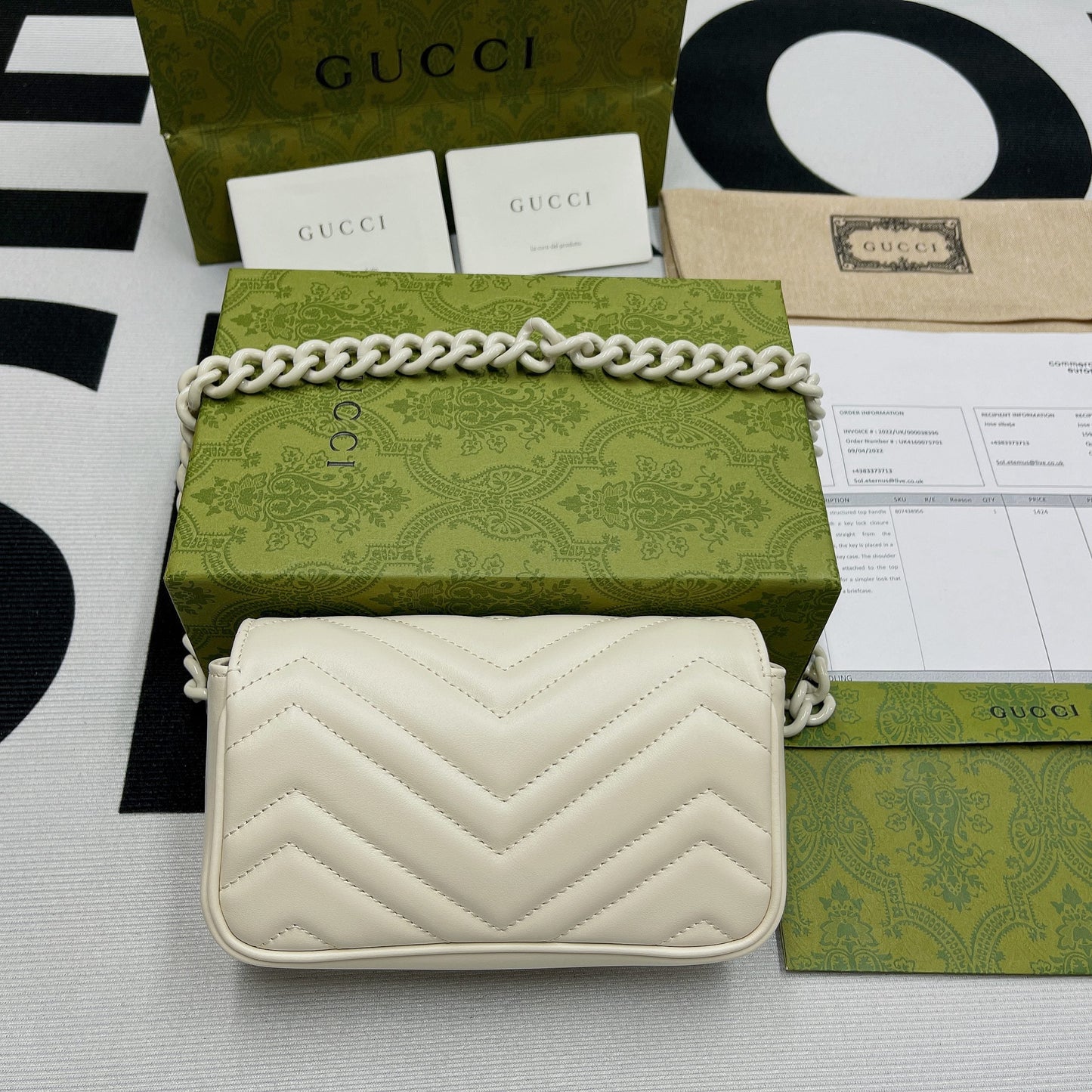 gg Marmont Super Mini Bag White For Women, Women&#8217;s Bags 6.2in/17cm gg