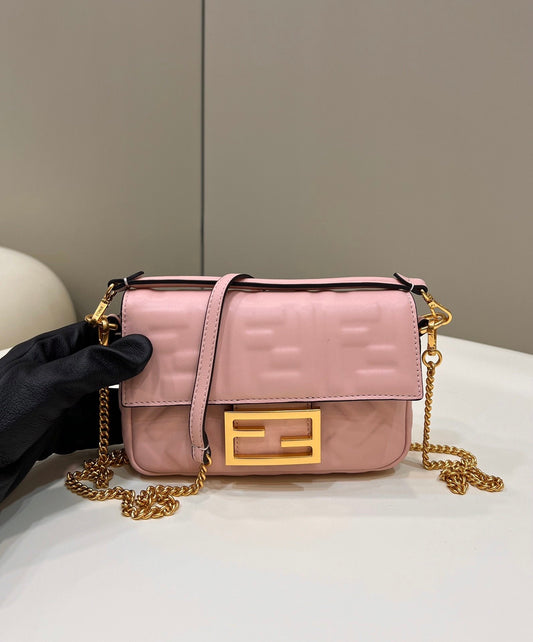 FI Baguette Pink For Women, Handbags, Shoulder And Crossbody Bags 7.5in/19cm FF 8BS017
