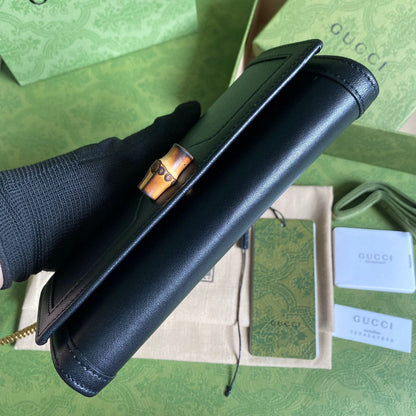 gg Diana Chain Wallet With Bamboo Black For Women, Women&#8217;s Bags 7.4in/19cm gg 658243 17Q0T 1000
