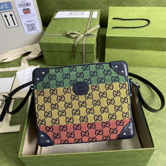 gg Multicolor Shoulder Bag In gg Multicolor Canvas For Women  9in/23cm gg  ‎626363