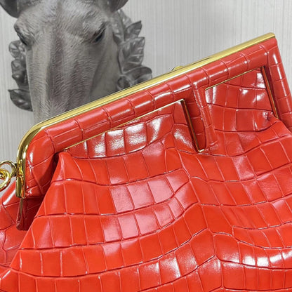 FI First Medium Orange Crocodile Bag For Woman 32.5cm/13in