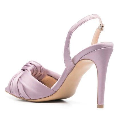 Elegant Peep Toe Stiletto Heel Light Purple Dress Sandals for Women