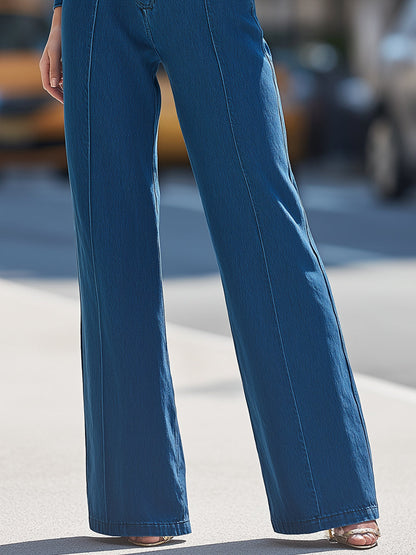 Denim Power-Suit Jumpsuit
