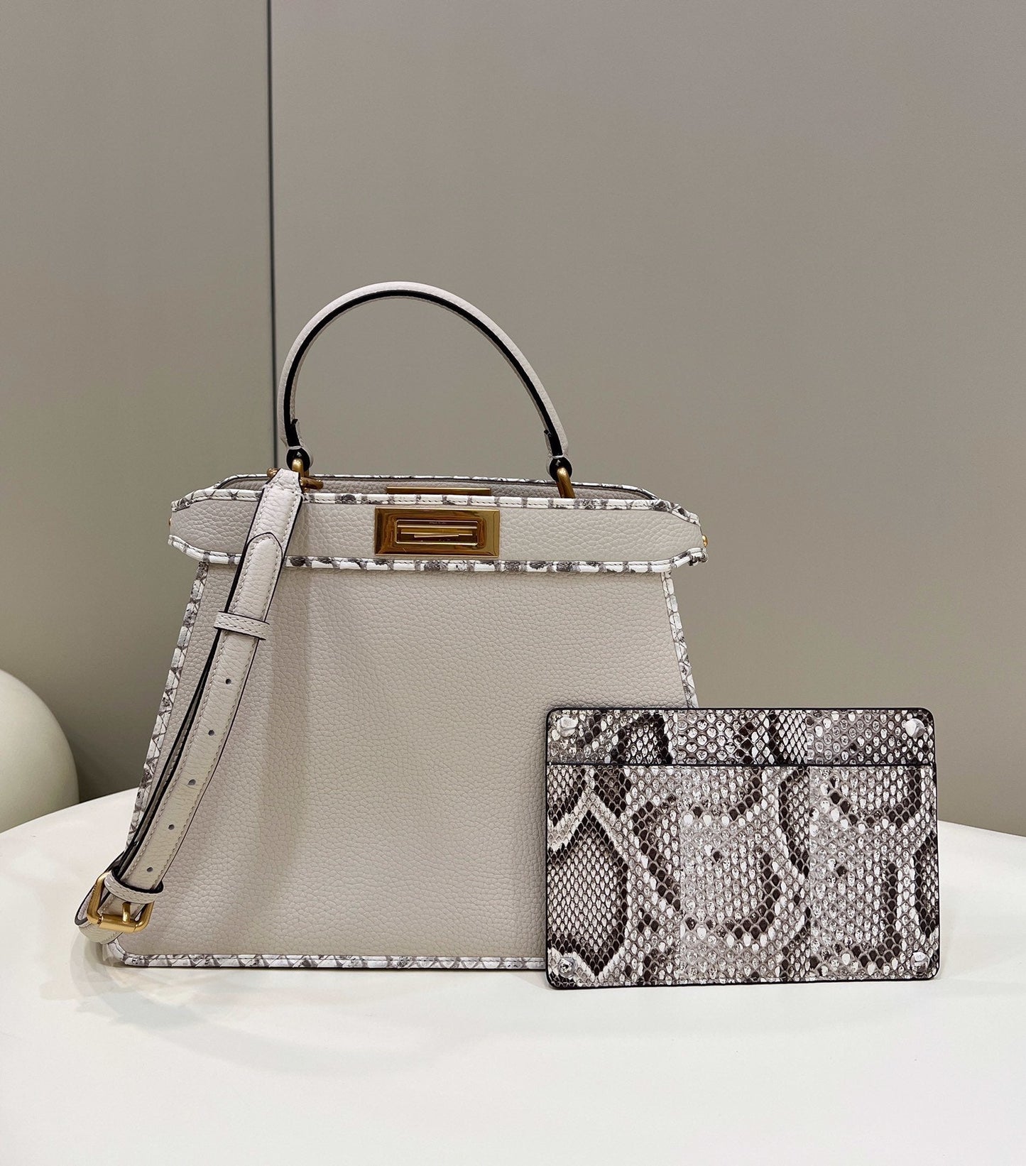 FI Peekaboo ISeeU Medium Ivory For Women, Handbags, Shoulder Bags 13.1in/33.5cm FF