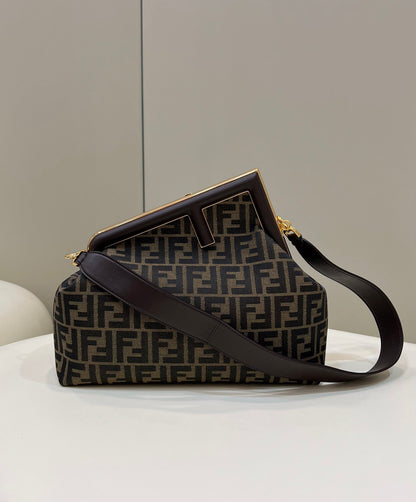 FI First Small Brown Canvas For Women, HandBags, Shoulder And Crossbody Bags 10.2in/26cm FF 8BP129