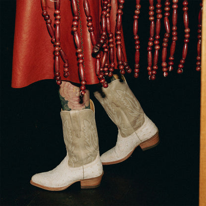 Almond Toe Block Heel Mid-Calf Embroidered Cowboy Boots for Women