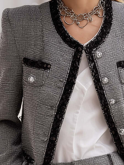 Elegant And Classic Grey Covered Woolen Jacket