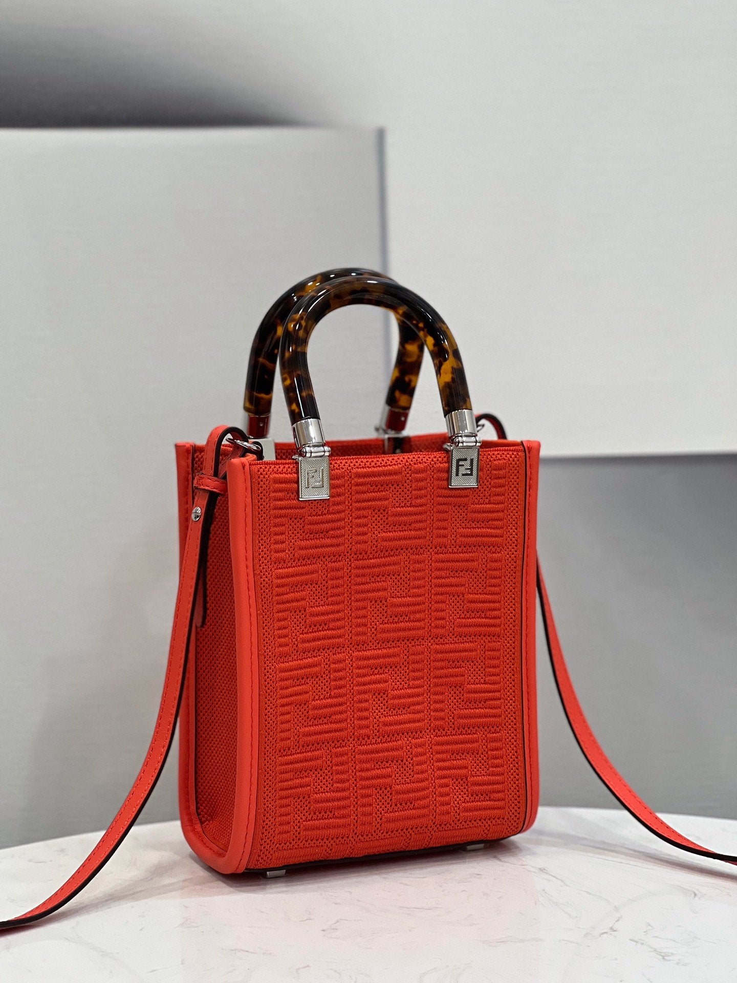 FI Mini Sunshine Shopper Red For Women, Handbags, Shoulder And CrossBody Bags 7.1in/18cm FF 8BS051