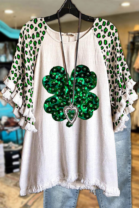 Elegant Contrast St. Patrick's Day Blouse