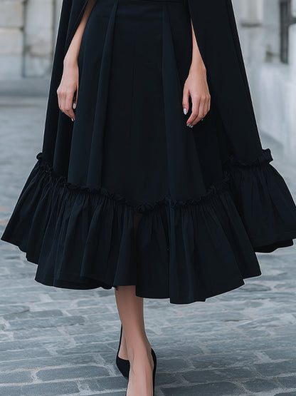 Elegant Cape And Dress Set